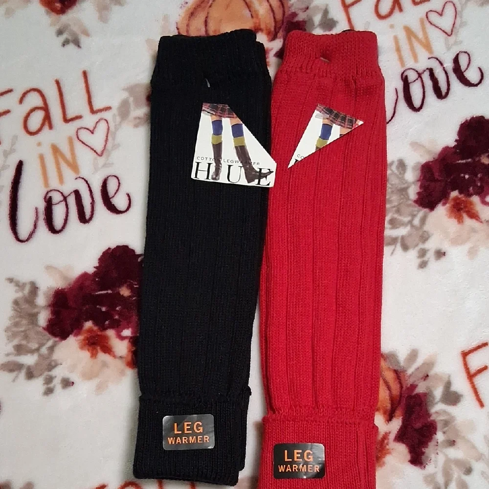 HUE Kids Leg Warmers - Black and Red